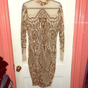 Gold sequin dress